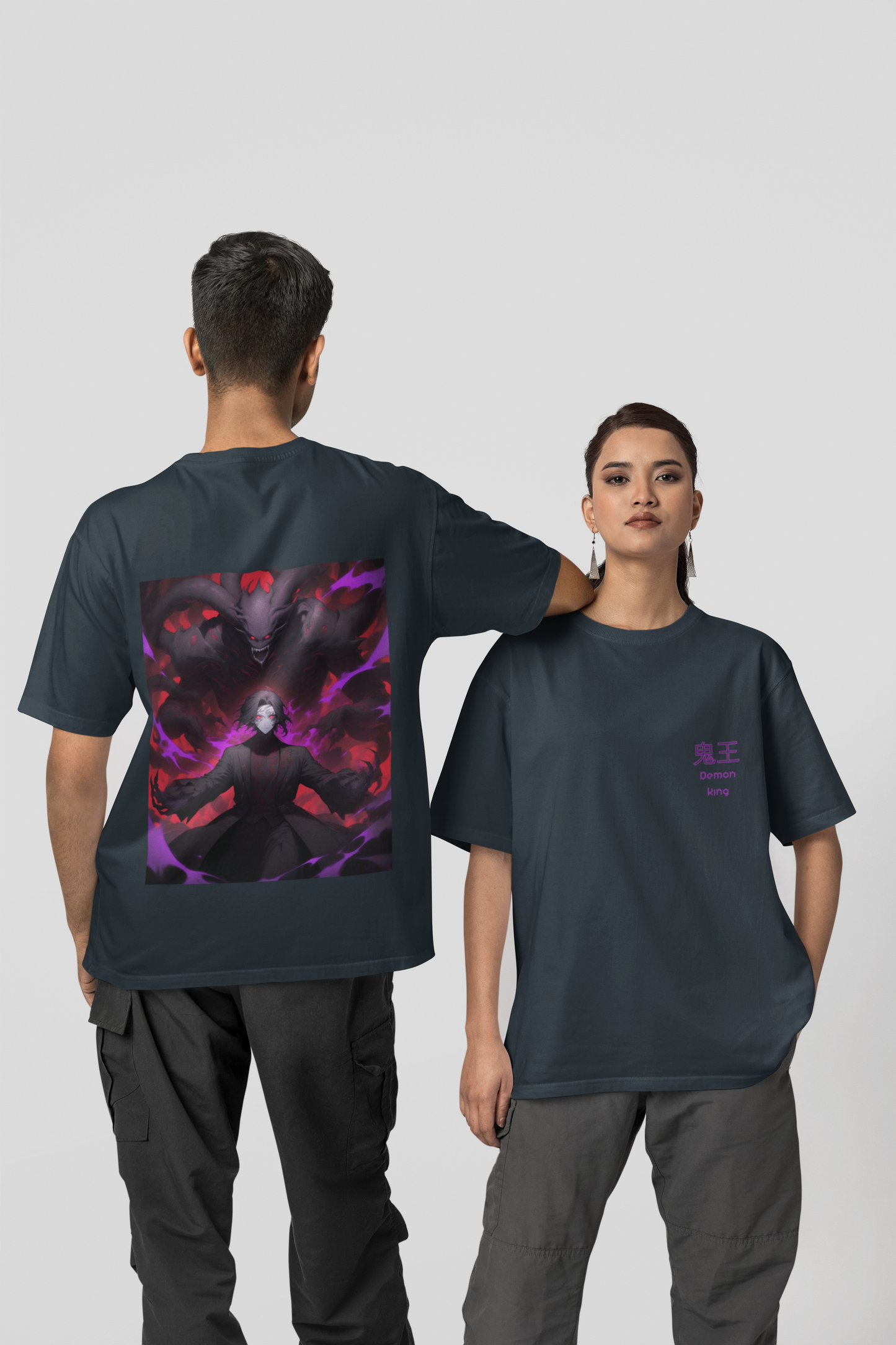 Muzan Demon King Oversized Tee - Demon Slayer Dark Edition