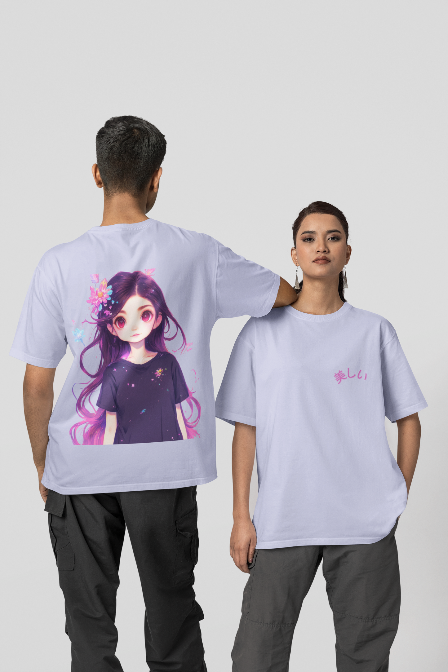 Unisex 'Cute girl Anime' Oversized Standard T-Shirt