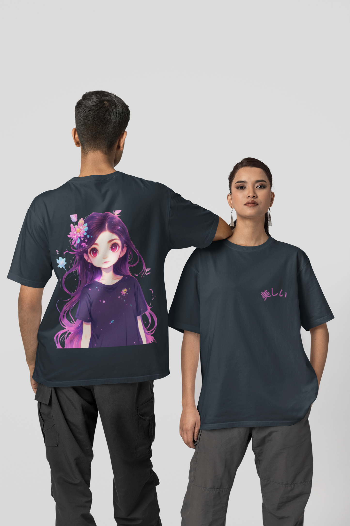 Unisex 'Cute girl Anime' Oversized Standard T-Shirt