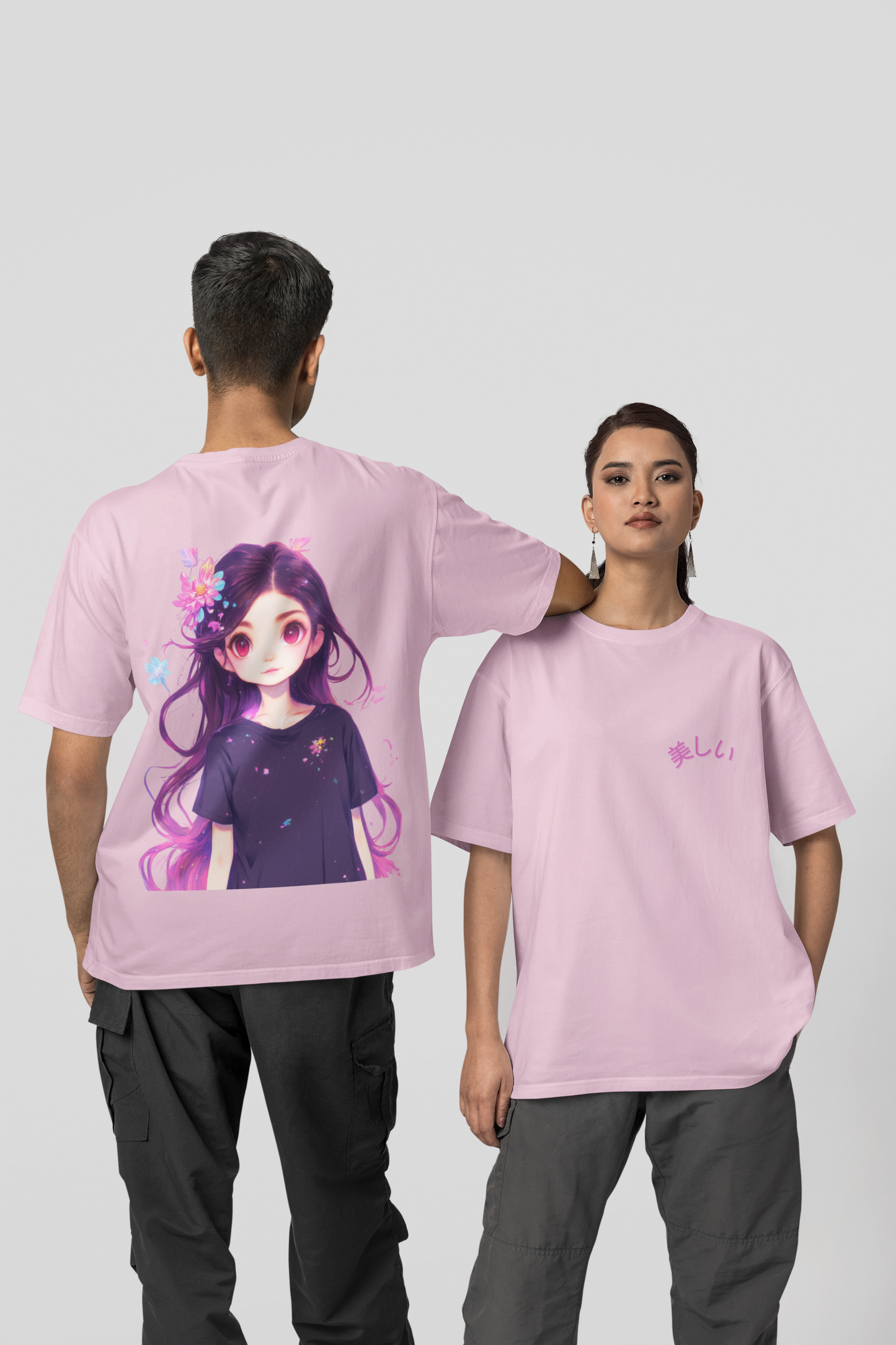 Unisex 'Cute girl Anime' Oversized Standard T-Shirt
